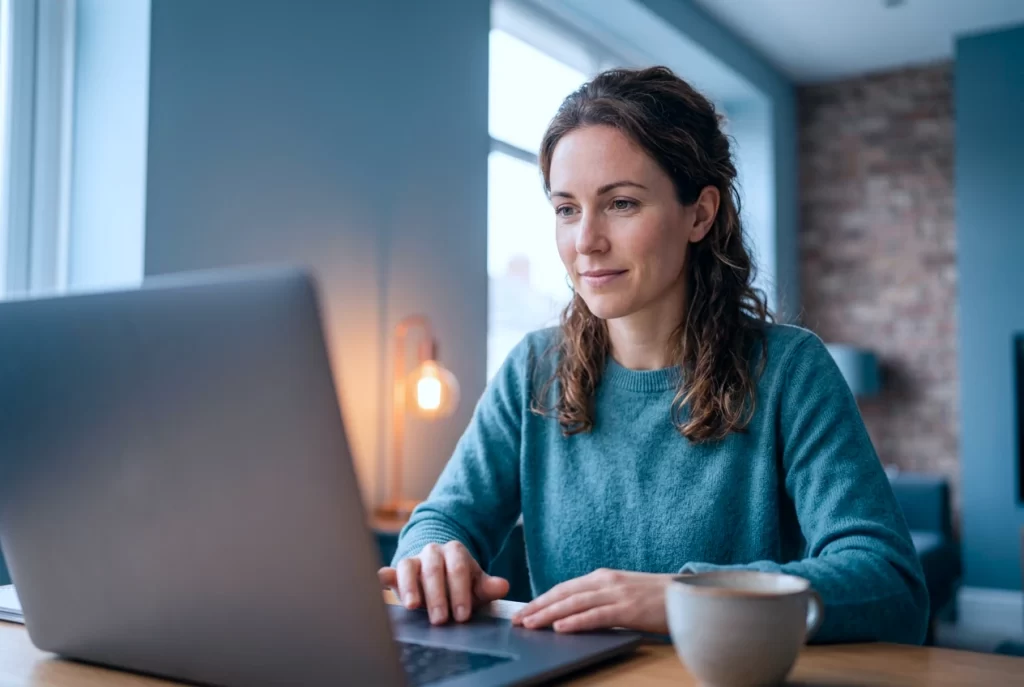 girl working on her laptop